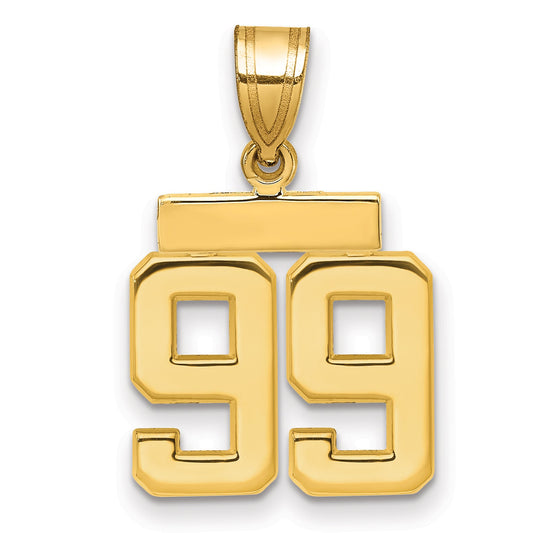 10K Yellow Gold Small Polished Number 99 Charm