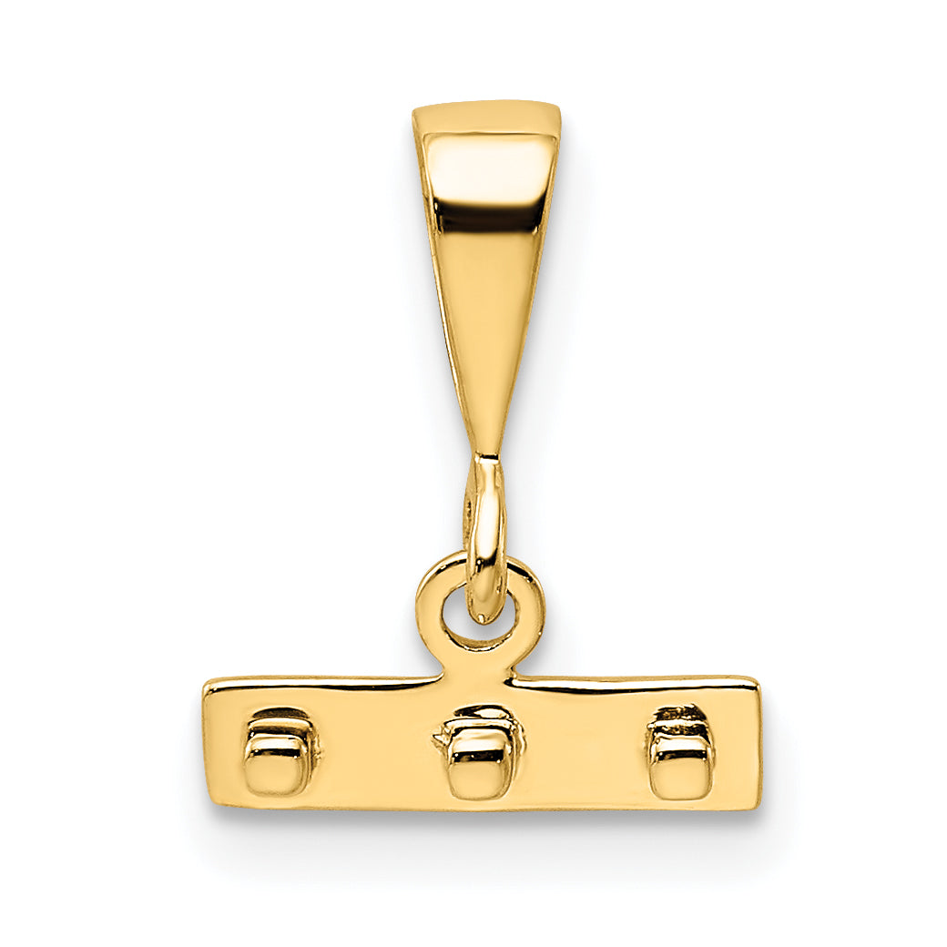 14K Yellow Gold Small Polished Top Charm