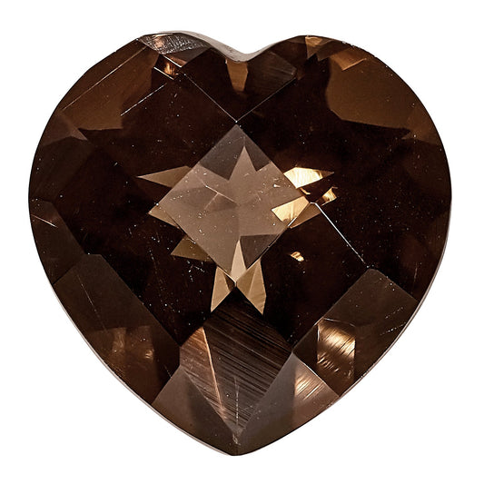 Gemstone Smoky Quartz Aa Quality 7mm Heart Checkerboard