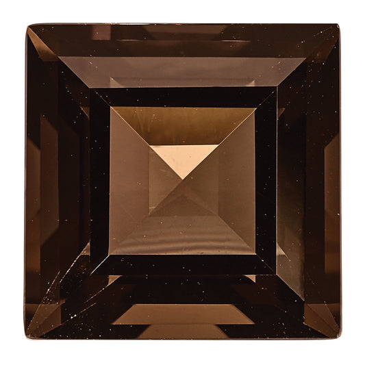 Gemstone Smoky Quartz Aa Quality 10mm Square Step-Cut
