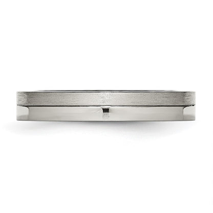 Stainless Steel 4mm Brushed & Polished Band