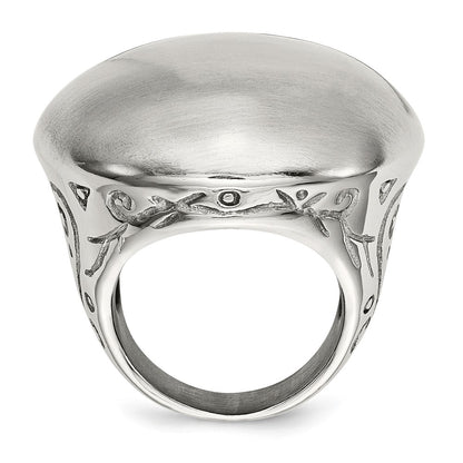 Stainless Steel Matte Textured Sides Ring