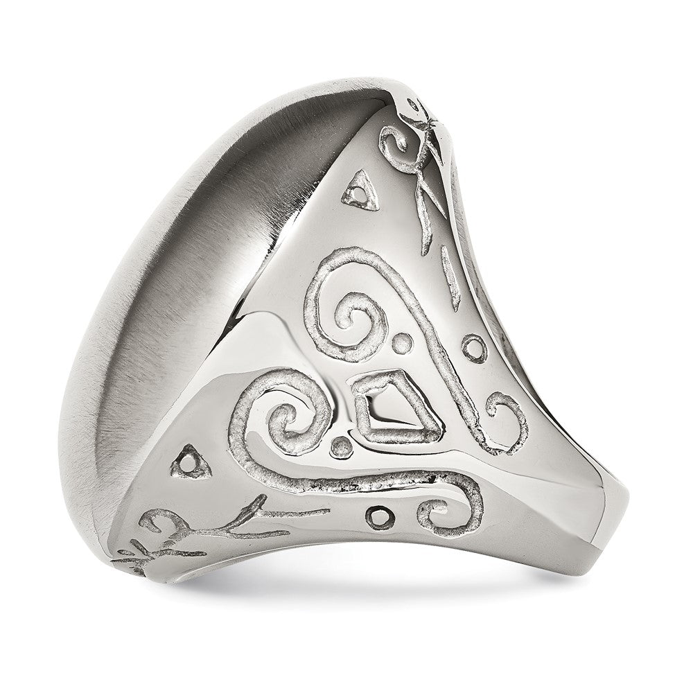 Stainless Steel Matte Textured Sides Ring