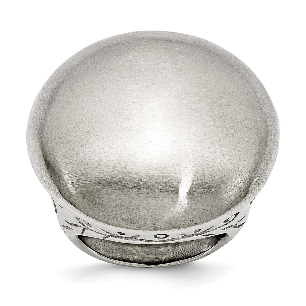 Stainless Steel Matte Textured Sides Ring