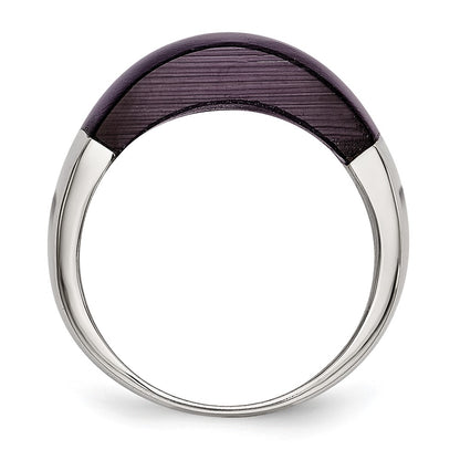 Stainless Steel 8mm Black Cat'S Eye Ring