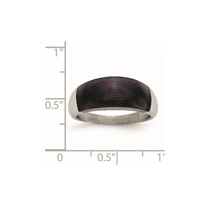 Stainless Steel 8mm Black Cat'S Eye Ring