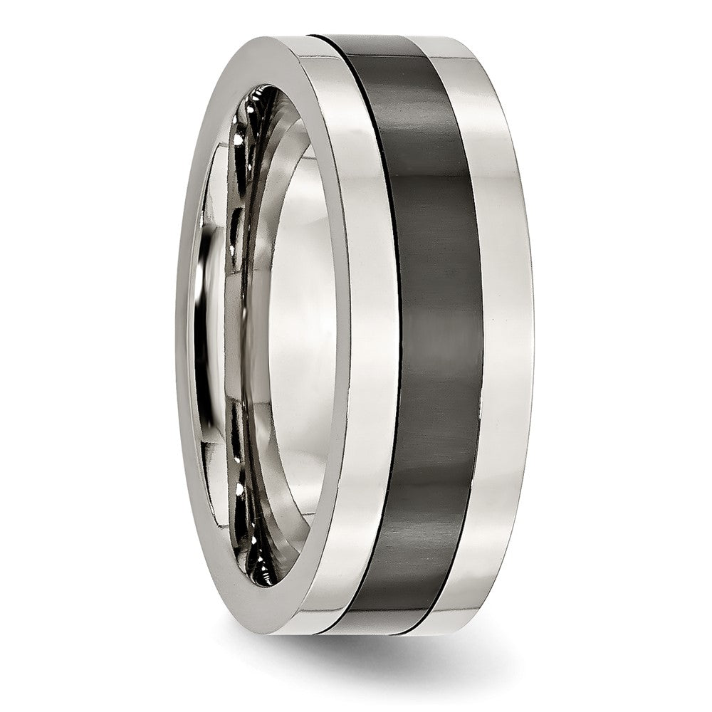 Stainless Steel Base With Polished Black Ceramic Center Band