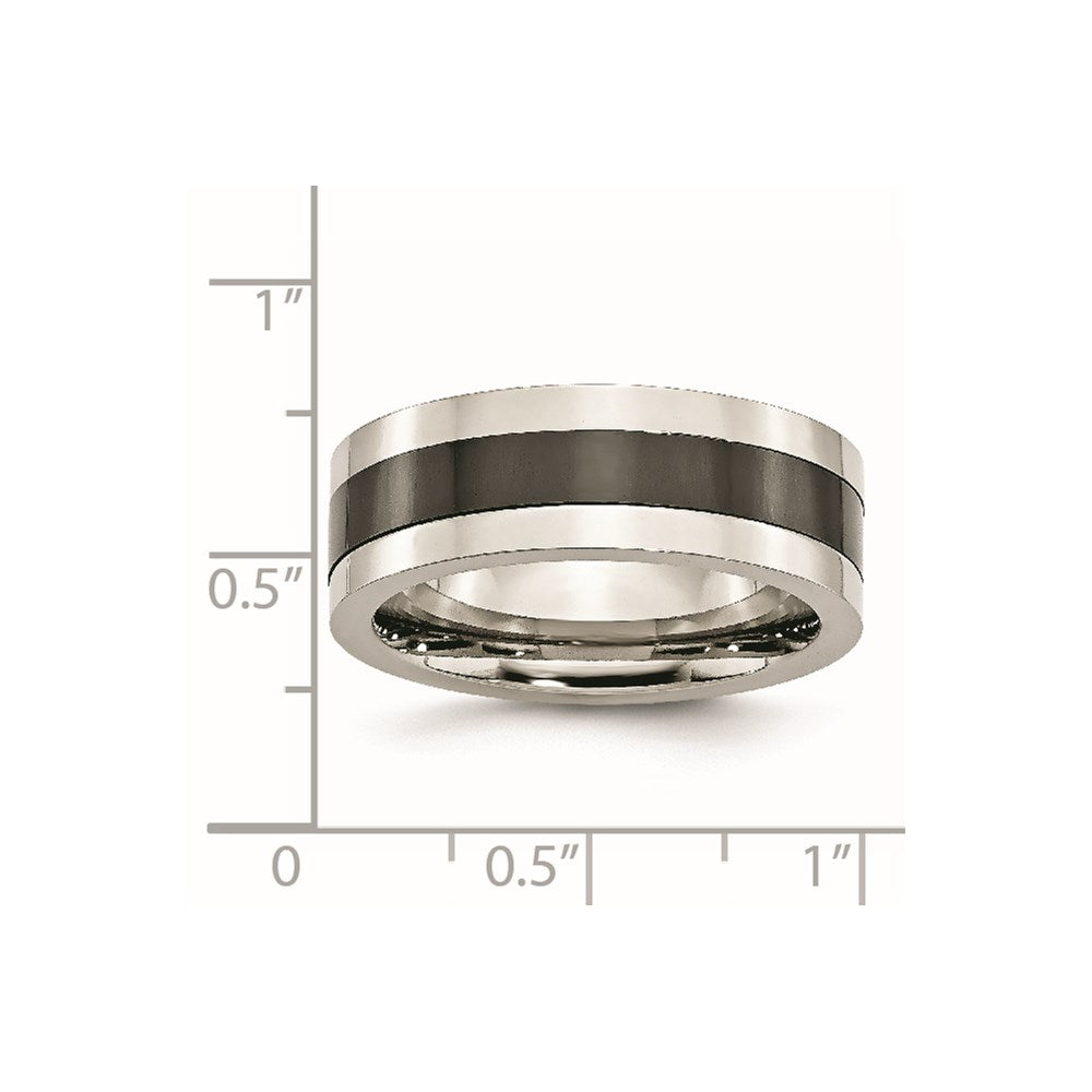 Stainless Steel Base With Polished Black Ceramic Center Band