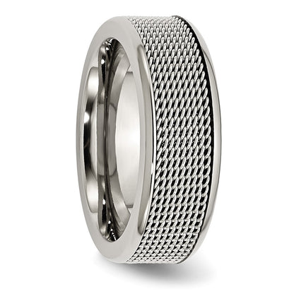Stainless Steel Base With Mesh Center 8mm Band