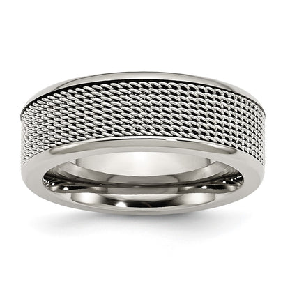 Stainless Steel Base With Mesh Center 8mm Band