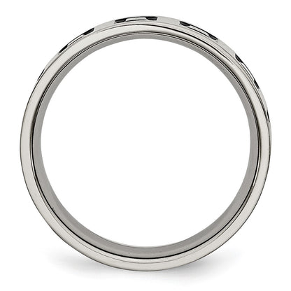 Stainless Steel Enameled Flat 6mm Polished Band