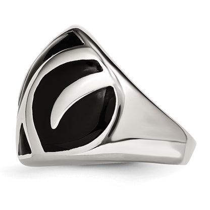 Stainless Steel Polished And Enameled Ring