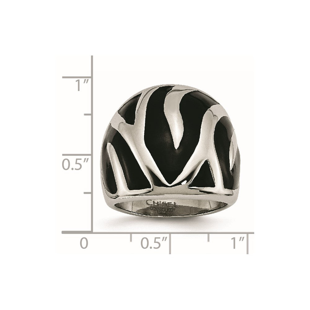 Stainless Steel Polished And Enameled Ring
