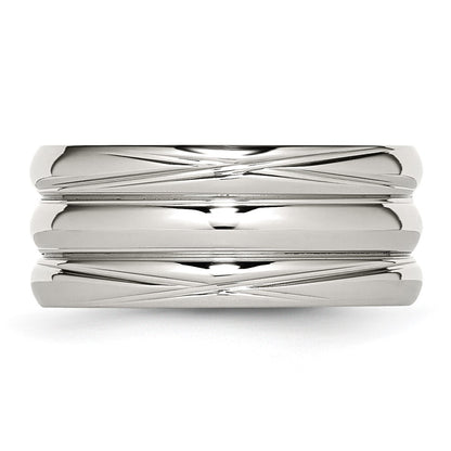 Stainless Steel Polished 10mm Grooved Band
