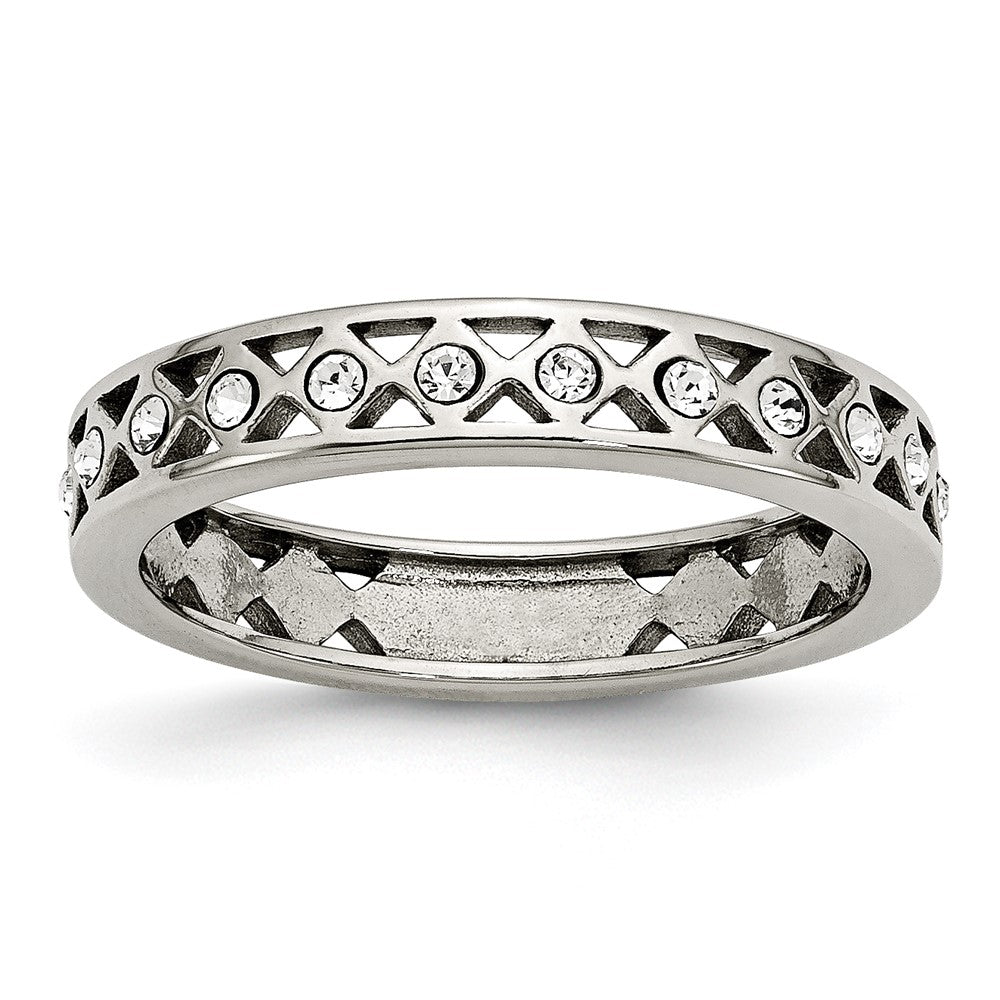 Stainless Steel Polished Crystal 4.5mm Band