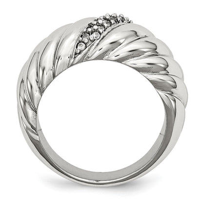 Stainless Steel Polished Cz Ring