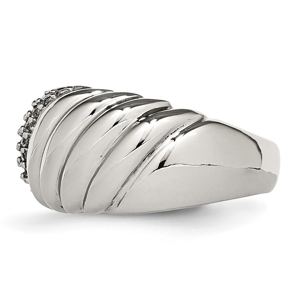 Stainless Steel Polished Cz Ring