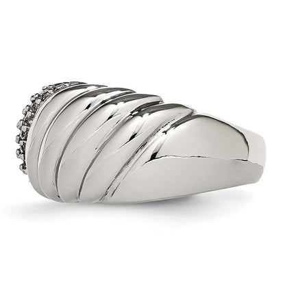 Stainless Steel Polished Cz Ring