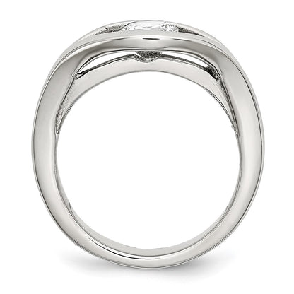 Stainless Steel Polished Cz Ring