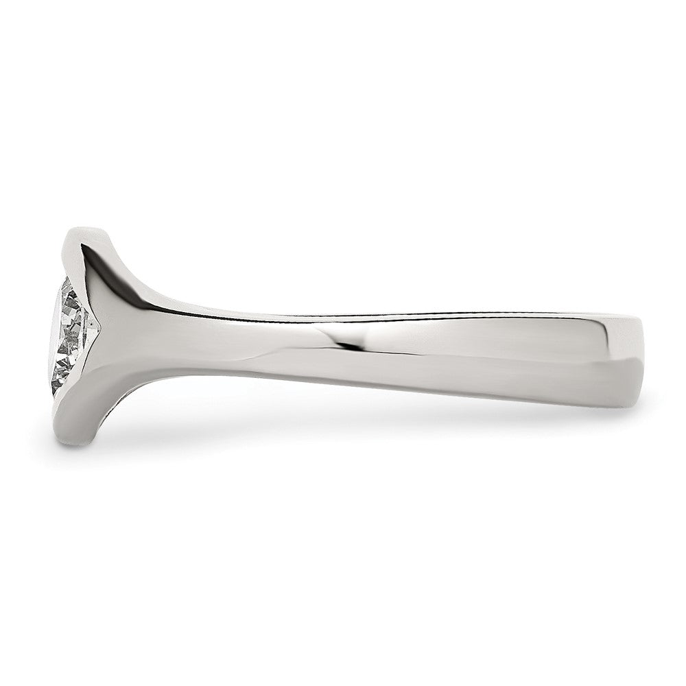 Stainless Steel Polished Cz Ring