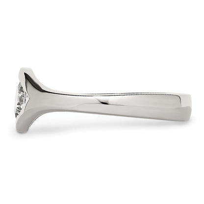 Stainless Steel Polished Cz Ring