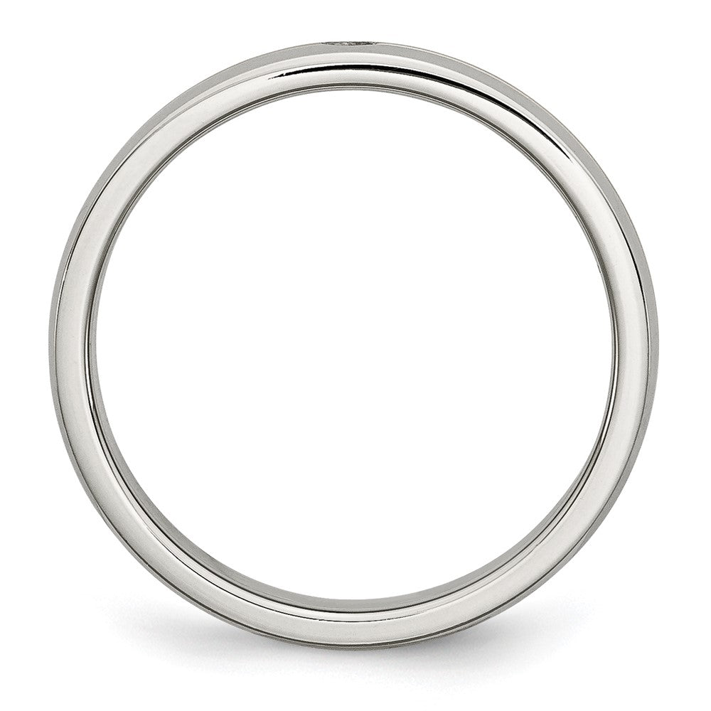 Stainless Steel Polished Yellow Ip Plated .025Pt. Diamond 4mm Band