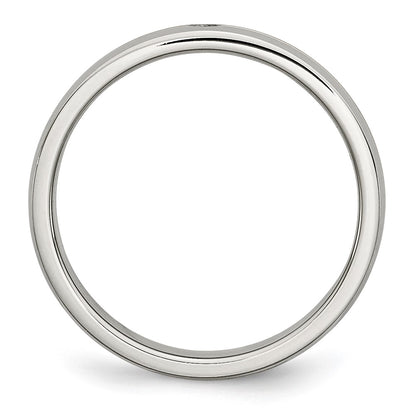 Stainless Steel Polished Yellow Ip Plated .025Pt. Diamond 4mm Band