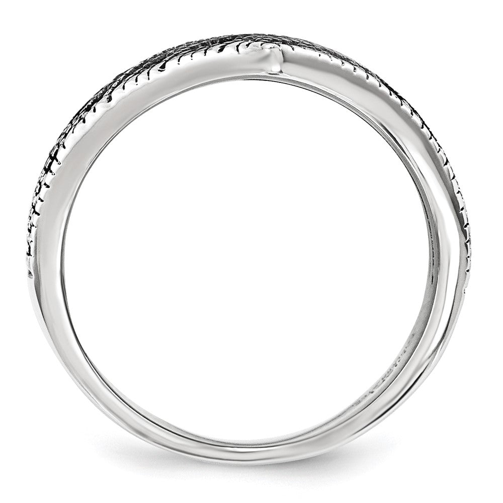 Stainless Steel Polished And Antiqued Marcasite Ring