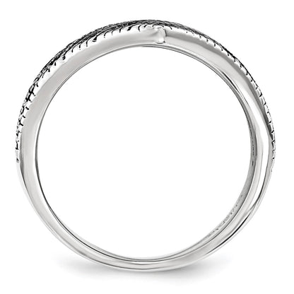 Stainless Steel Polished And Antiqued Marcasite Ring