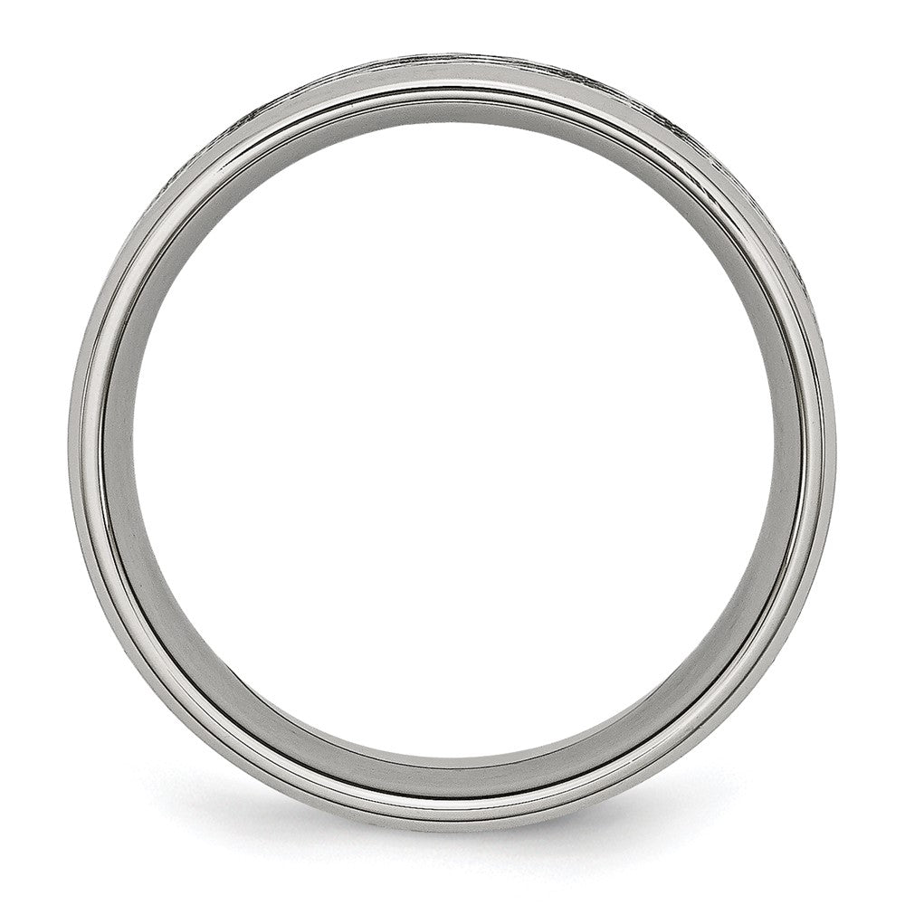 Stainless Steel Polished And Textured Cz 8mm Band