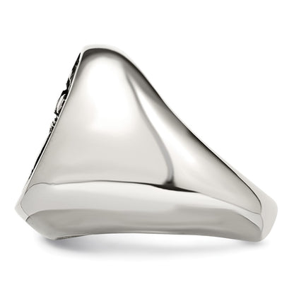 Stainless Steel Antiqued And Polished Anchor Ring