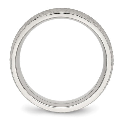 Stainless Steel Polished And Textured 8mm Band