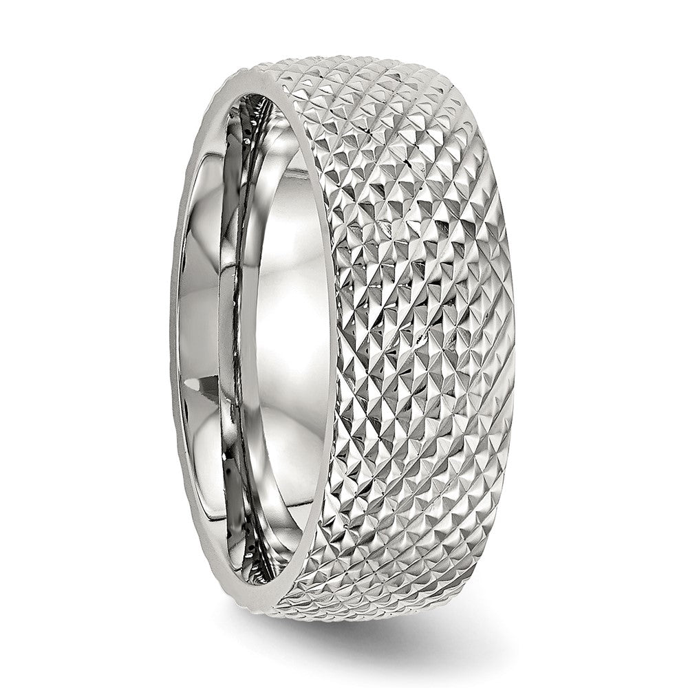 Stainless Steel Polished And Textured 8mm Band