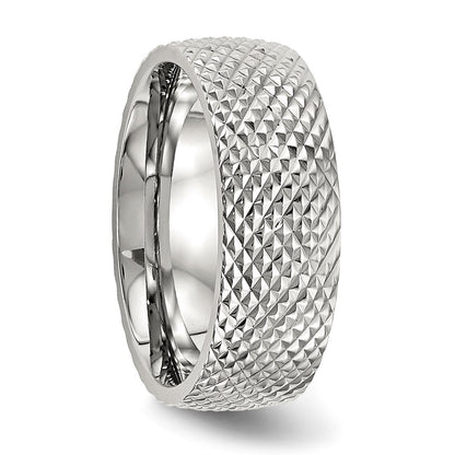 Stainless Steel Polished And Textured 8mm Band