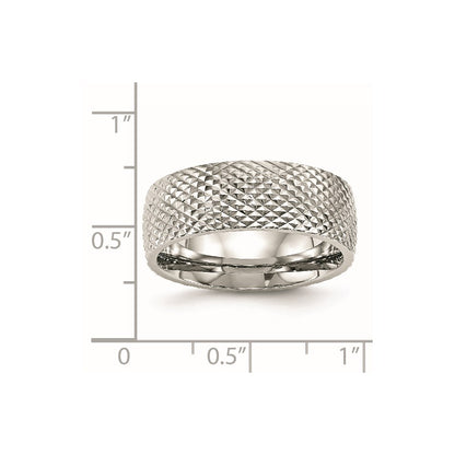 Stainless Steel Polished And Textured 8mm Band