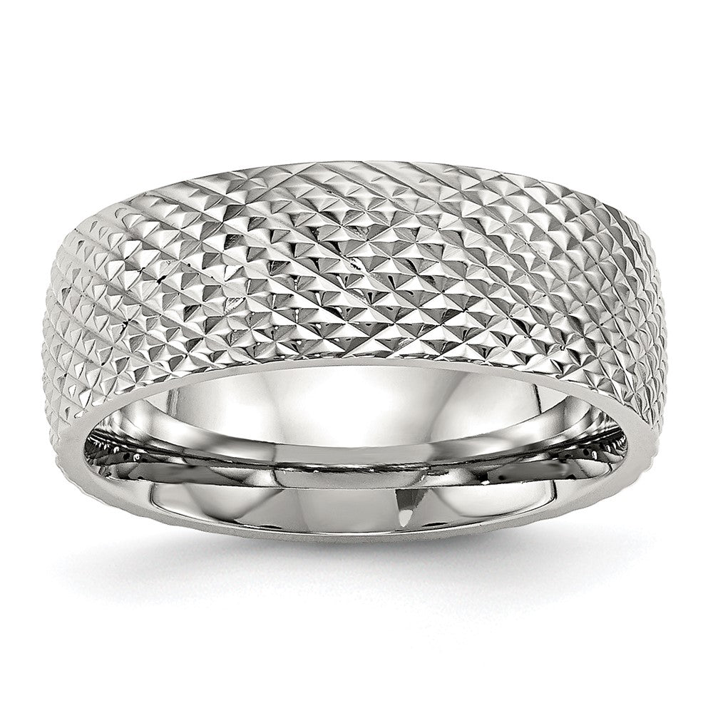 Stainless Steel Polished And Textured 8mm Band