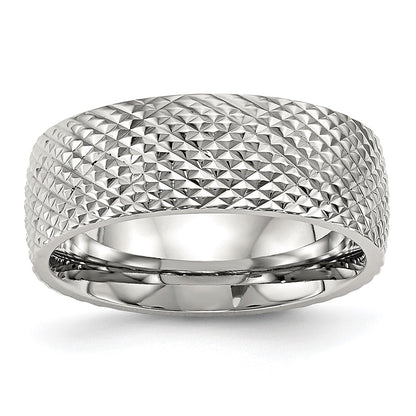 Stainless Steel Polished And Textured 8mm Band