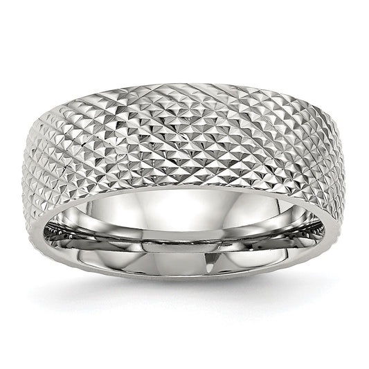 Stainless Steel Polished And Textured 8mm Band