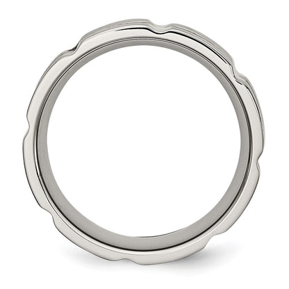 Stainless Steel Brushed And Polished 8mm Grooved Band