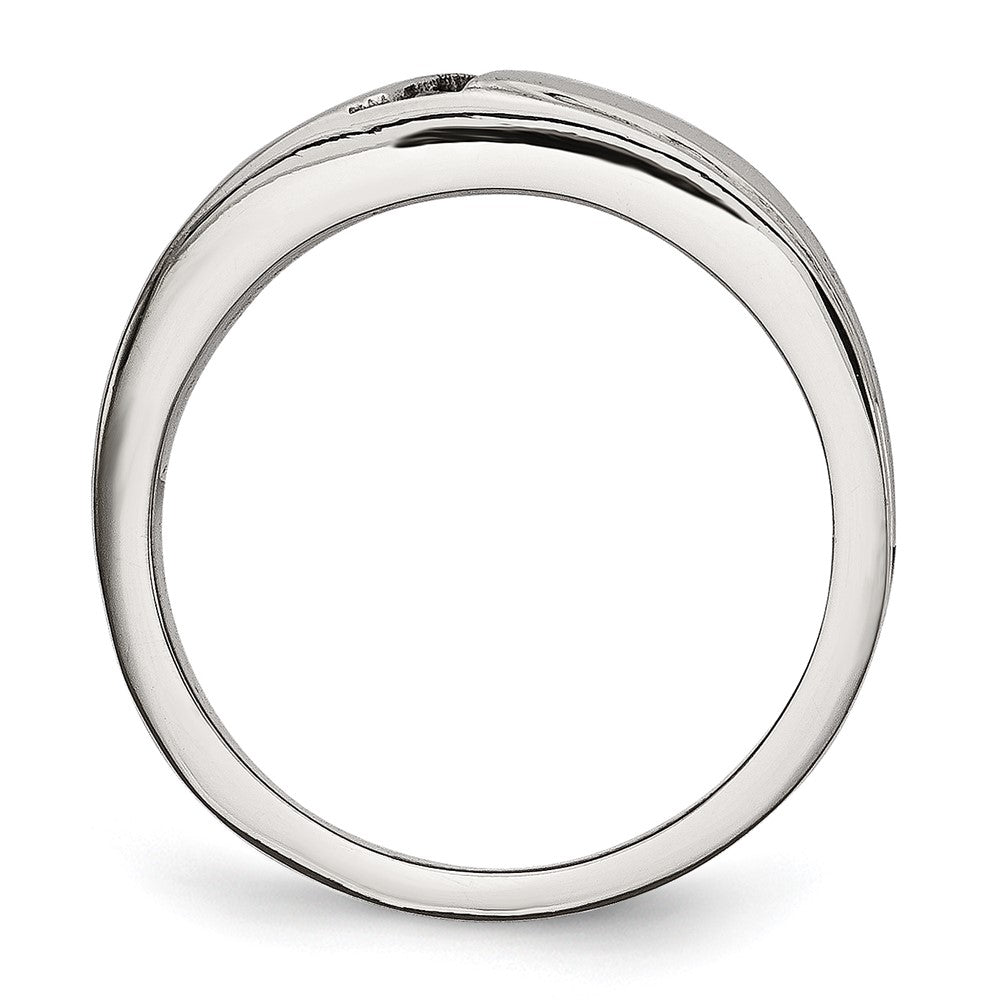 Stainless Steel Polished Cz 6.75mm Band