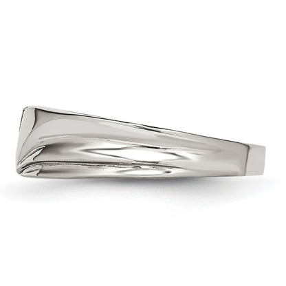 Stainless Steel Polished Cz 6.75mm Band