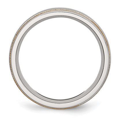 Stainless Steel Brushed And Polished Yellow Ip Plated Band