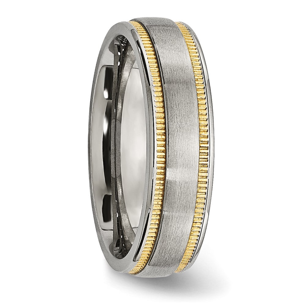 Stainless Steel Brushed And Polished Yellow Ip Plated Band