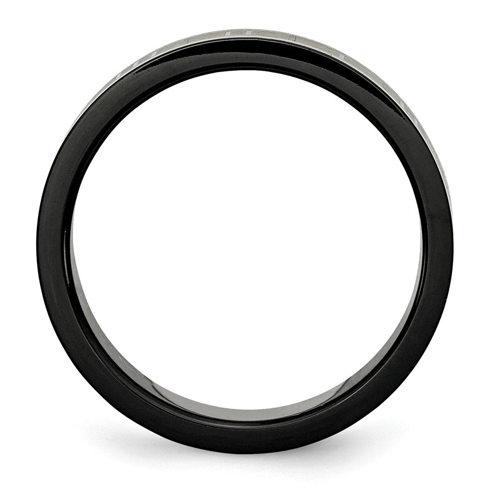 Stainless Steel Brushed Black Ip Plated Roman Numerals Band