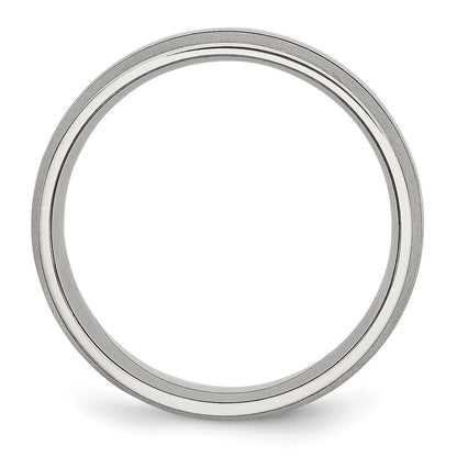 Stainless Steel Grooved 8mm Brushed And Polished Band