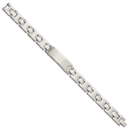 9 Inch Stainless Steel Polished Id Plate Bracelet