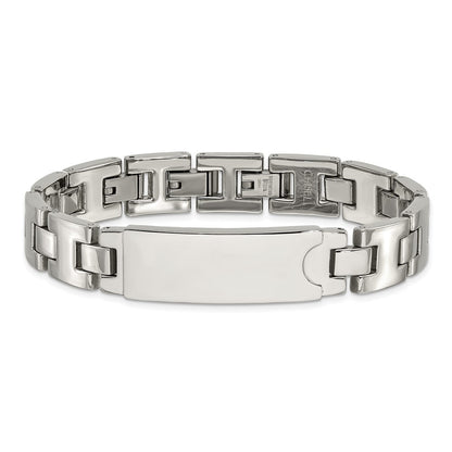 9 Inch Stainless Steel Polished Id Plate Bracelet