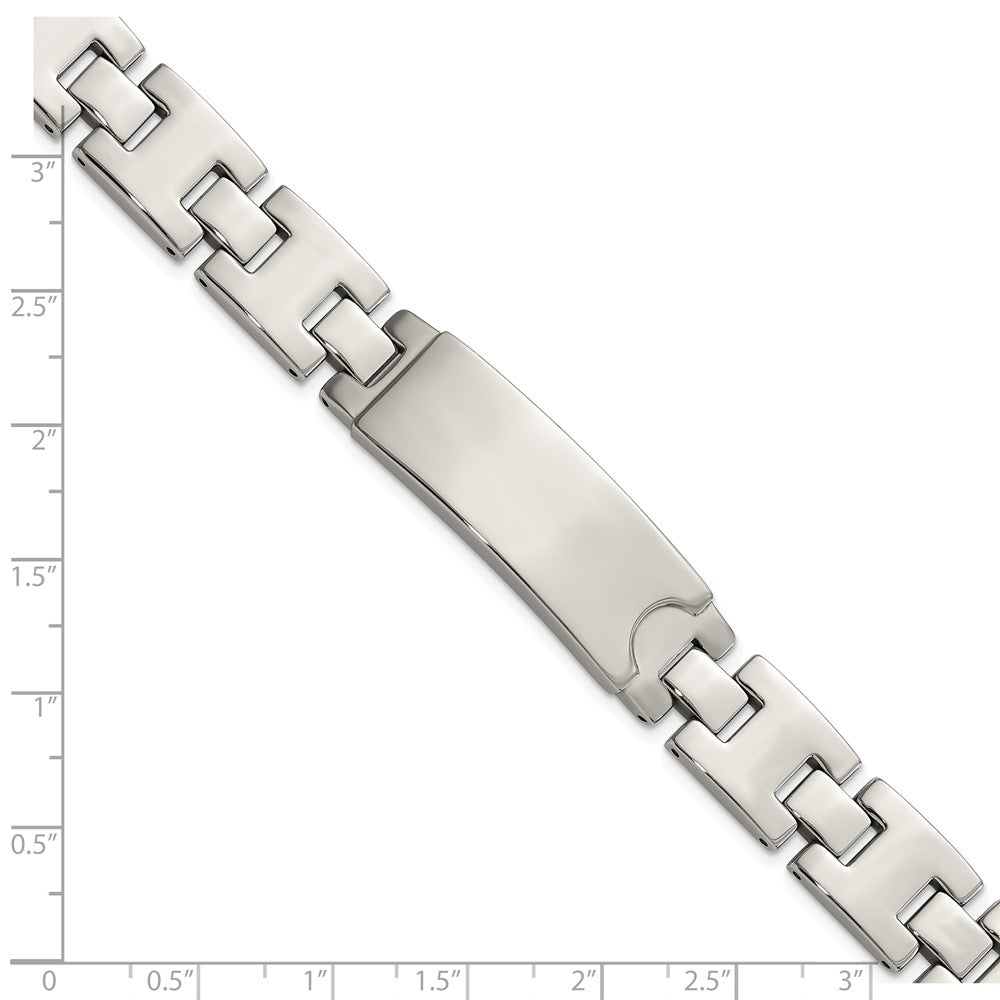 9 Inch Stainless Steel Polished Id Plate Bracelet