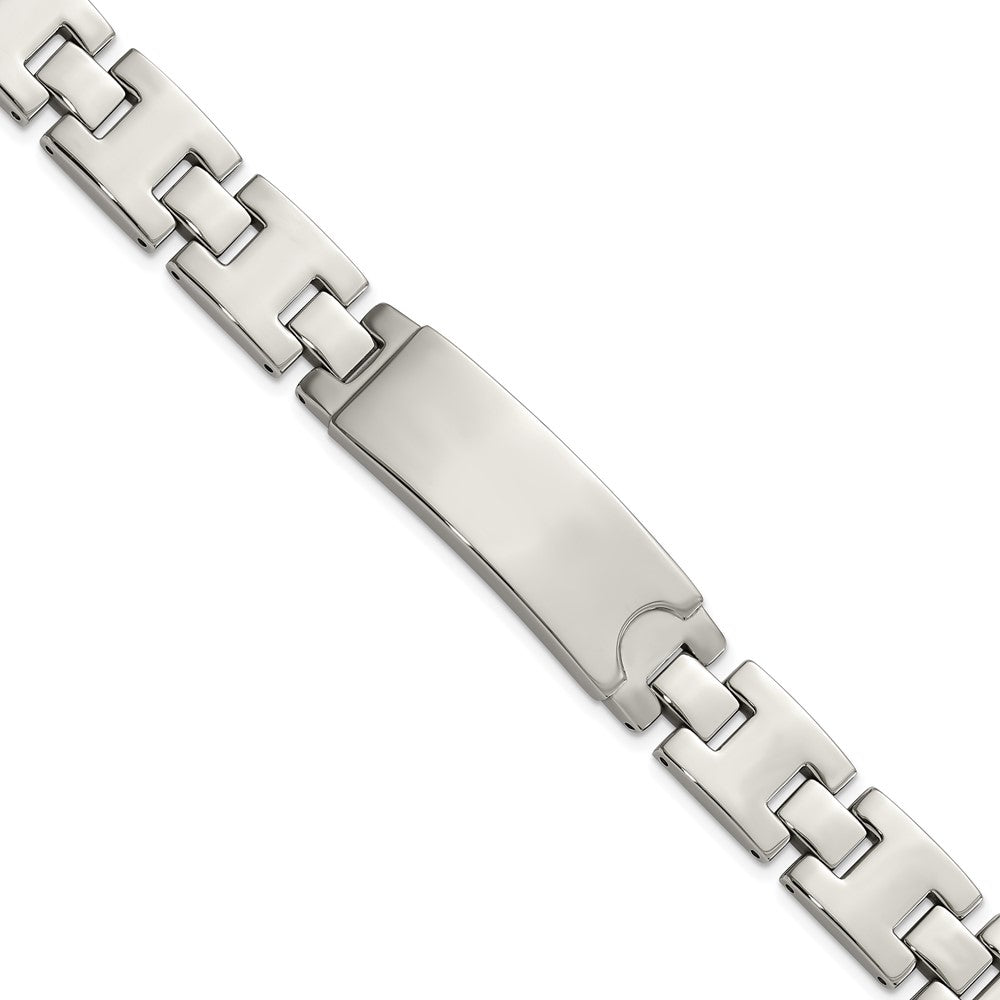9 Inch Stainless Steel Polished Id Plate Bracelet