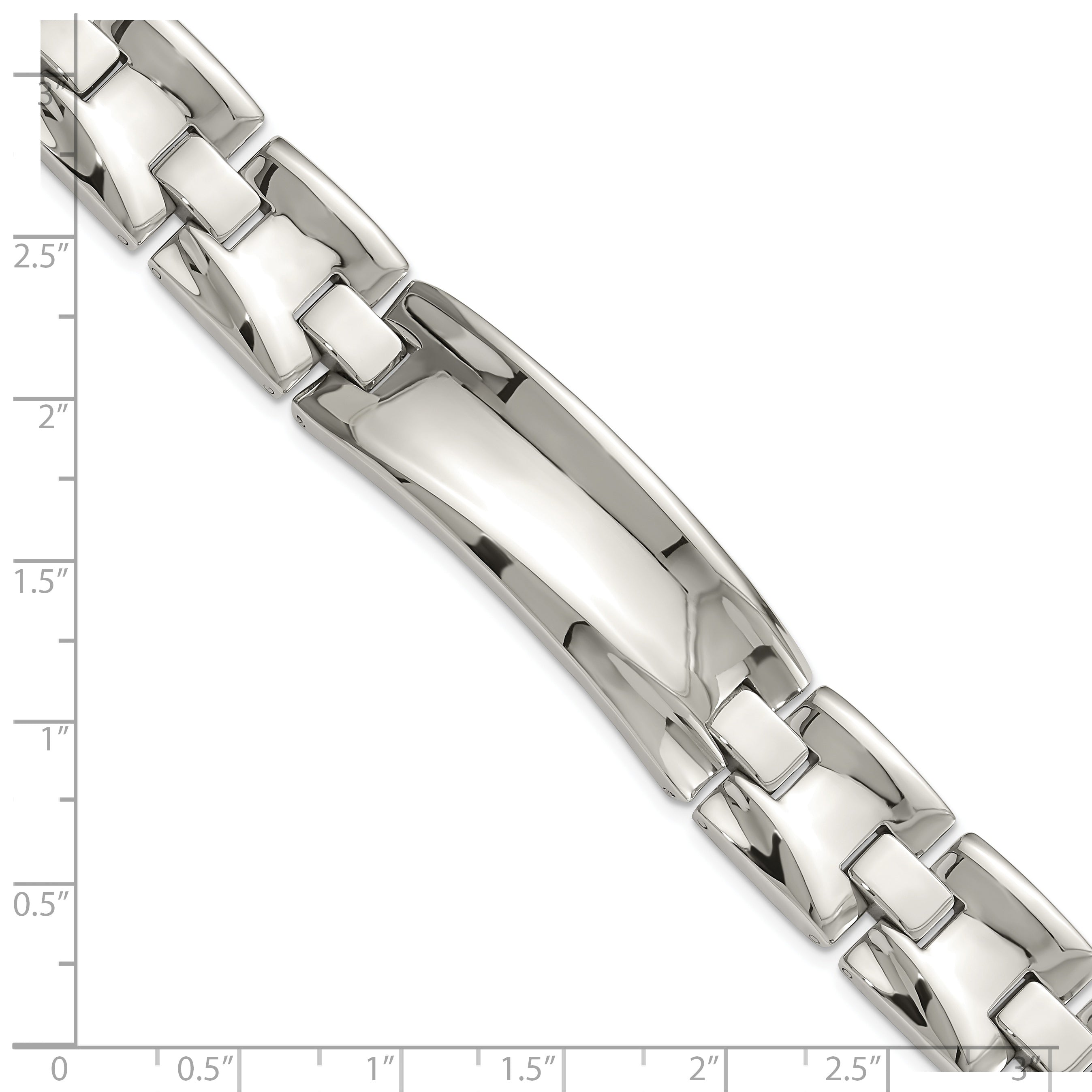 8.75 Inch Stainless Steel Polished Link Id Bracelet
